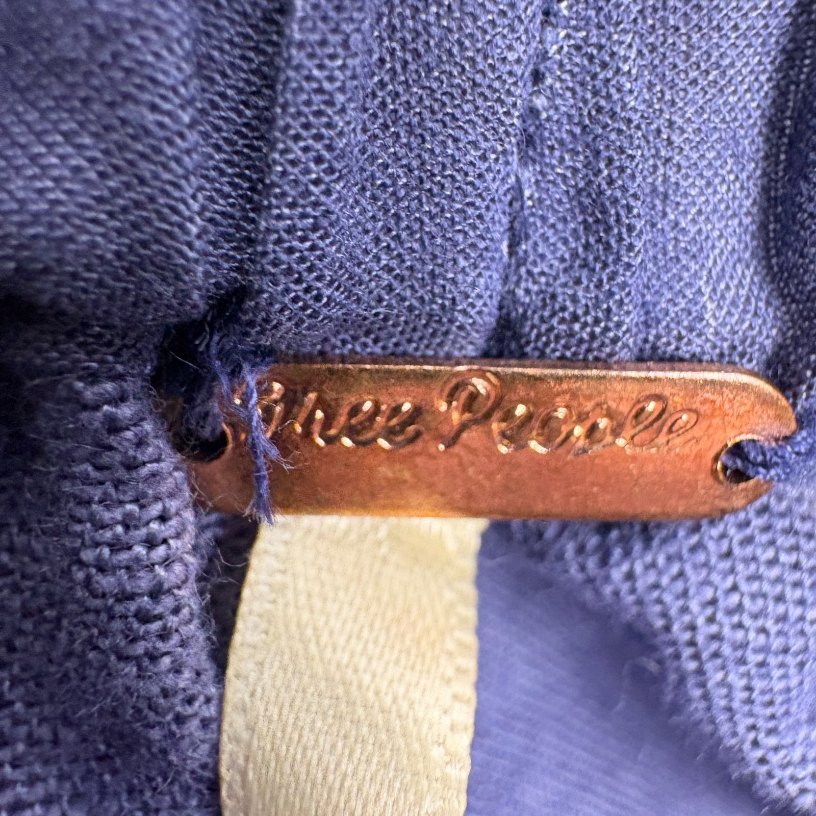 Free People Mariella Pull On Shorts Womens Sz S Navy Blue Eyelet Hem Rope Tie