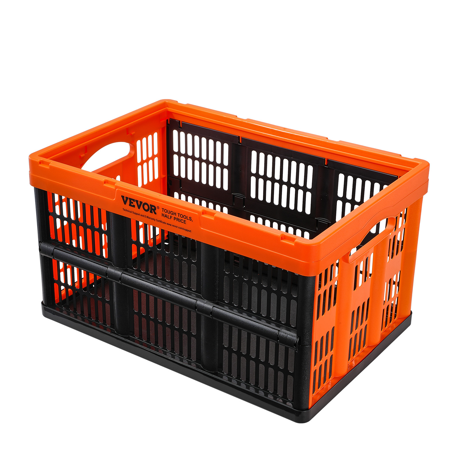 VEVOR Collapsible Storage Baskets Folding Plastic Stackable Container 45L 3-Pack