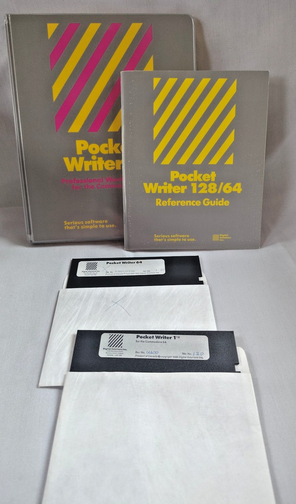 Commodore 64 Pocket Writer 64 Disks And Reference Guide