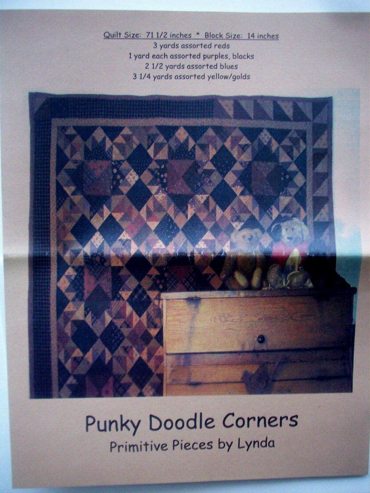 Punky Doodle Corners primitive patchwork quilt pattern *B