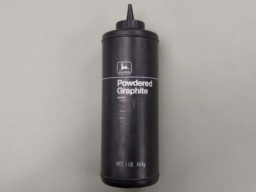 Vintage OEM John Deere powdered graphite empty plastic bottle B33379