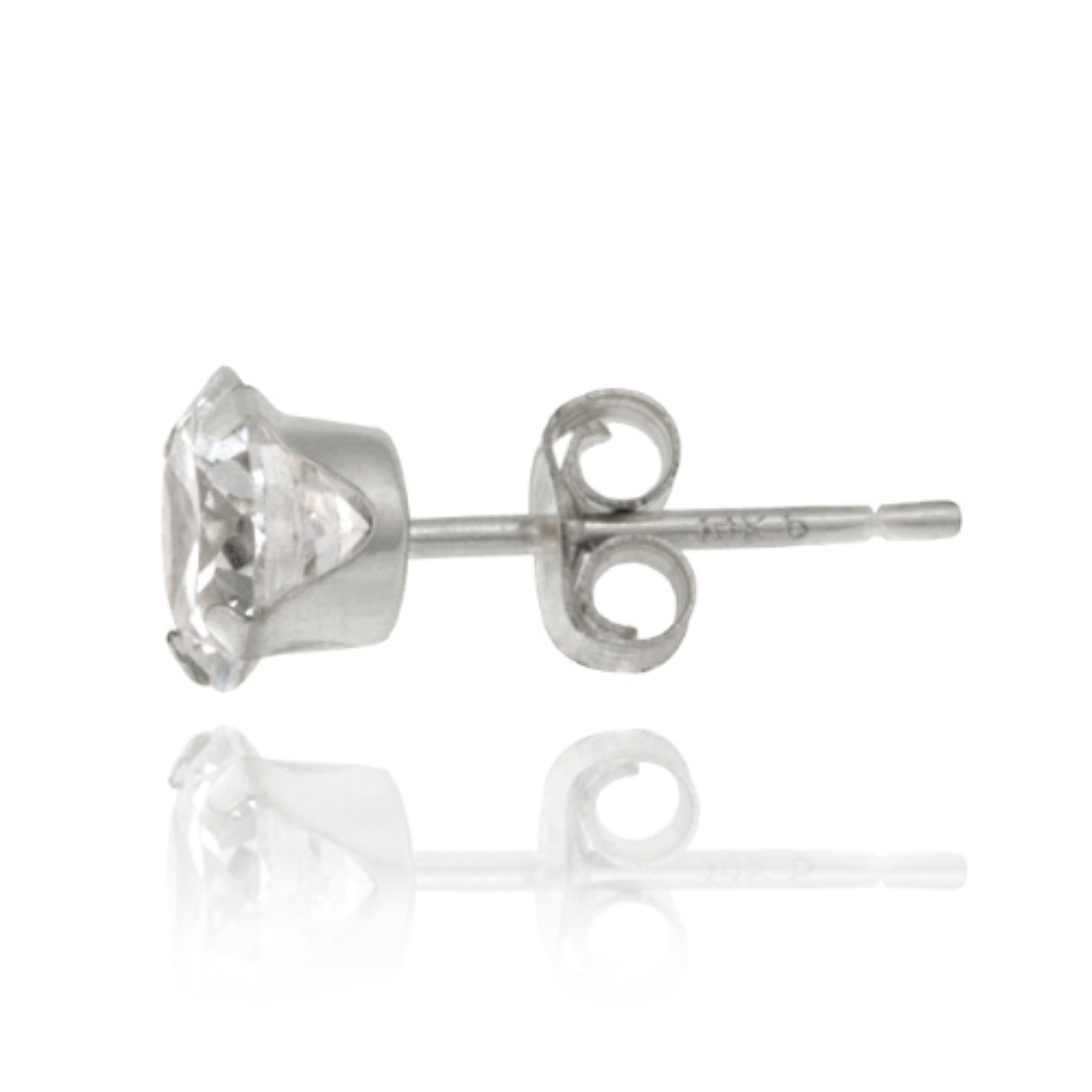 2ct White Topaz 925 Sterling Silver Stud Earrings 6mm