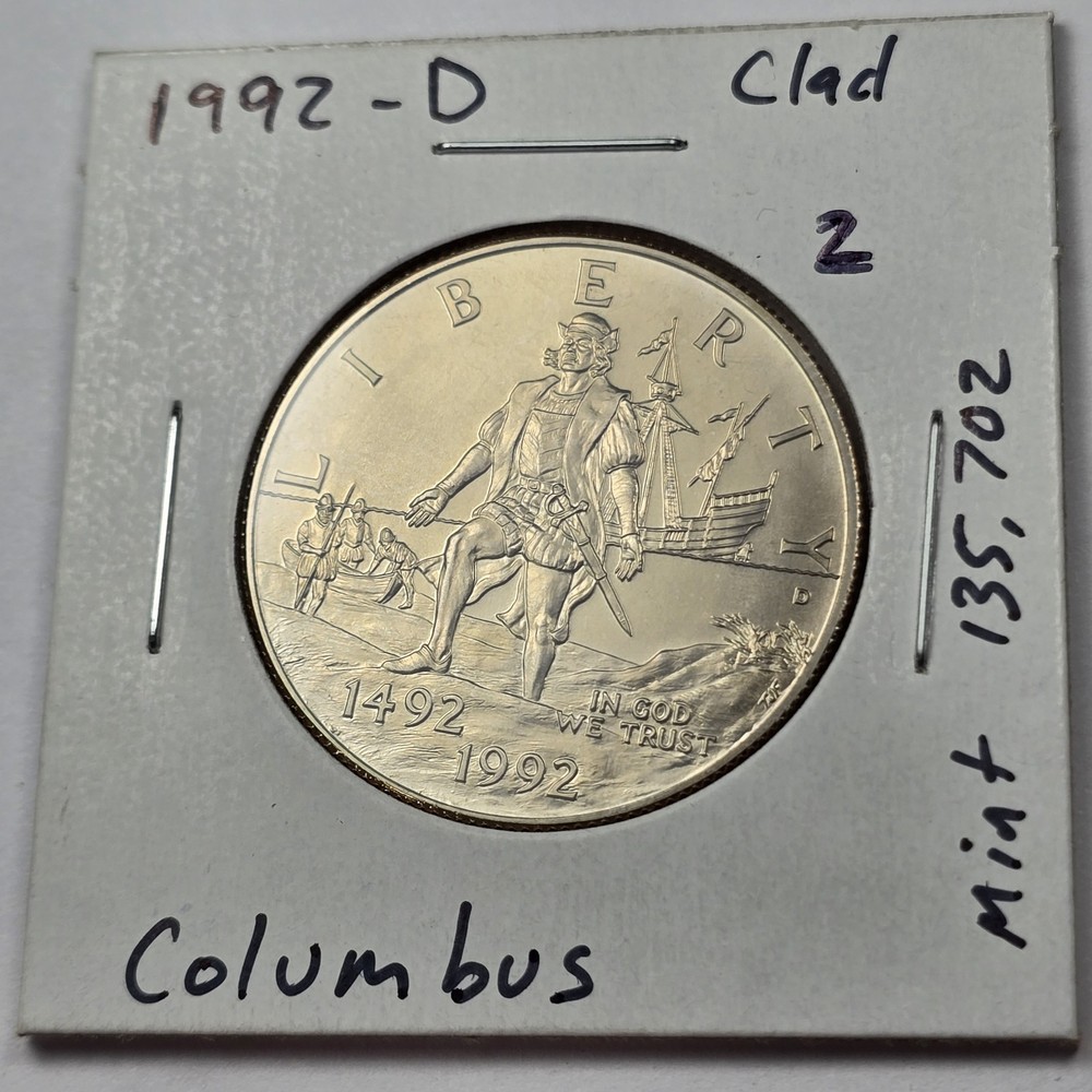 1992-D Columbus UNC Clad Commemorative Half Dollar #2