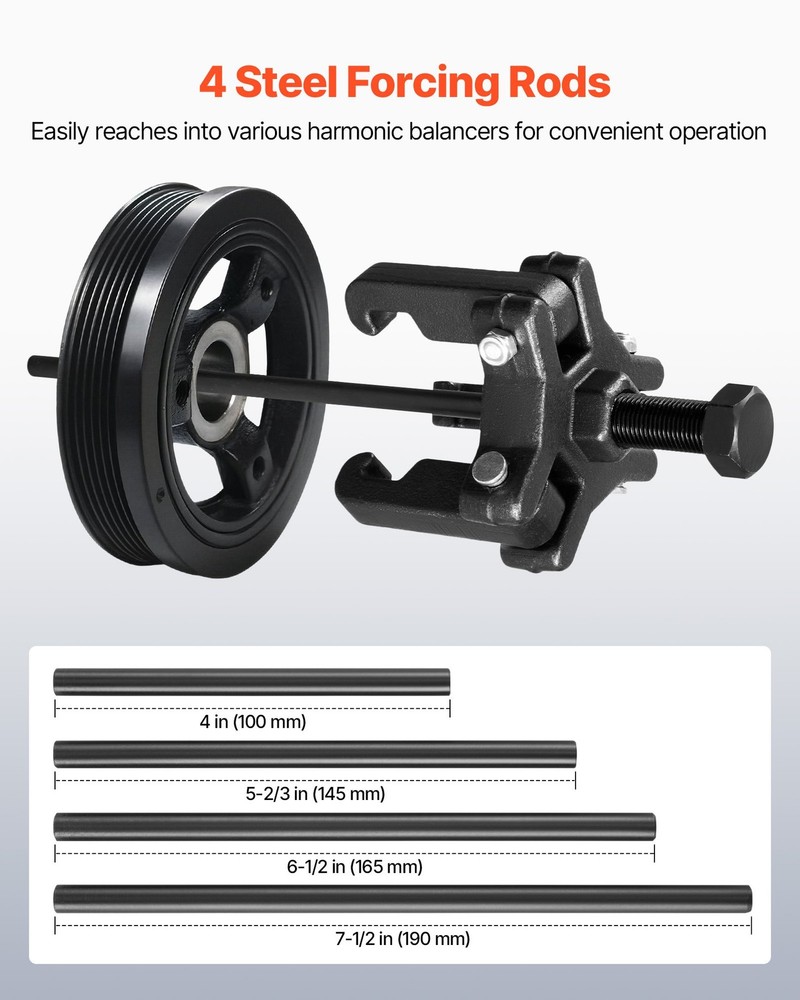 NEW VEVOR Harmonic Balancer Puller Kit,Adjustable 3-Jaw Puller Fits Most Late Mo