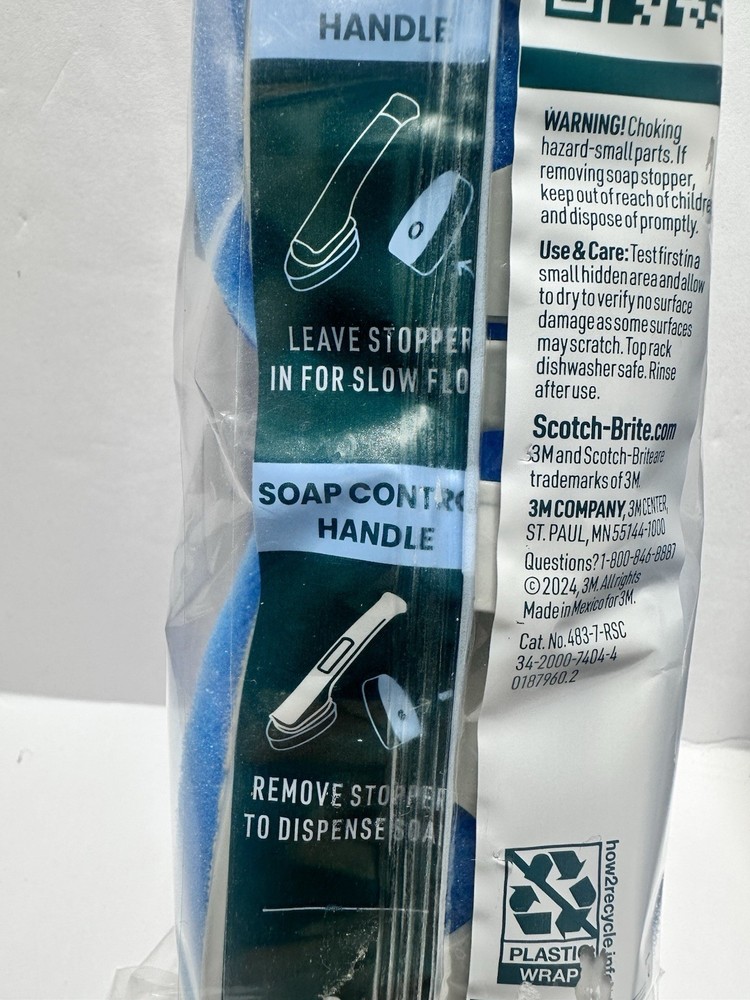3 M Scotch-Brite Dishwand Refills Zero Scratch Blue – 2 Pack = 4 Total