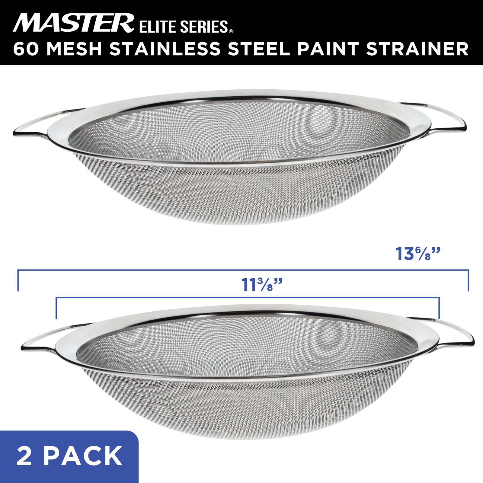 Stainless Steel Paint Strainer, 2Pack - Fits Over 5 Gallon Paint Bucket Cans