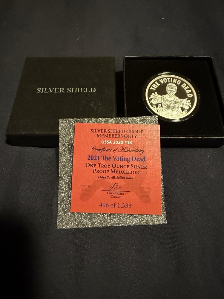 Silver Shield Proof 2021 The Voting Dead USSA Series COA + Box