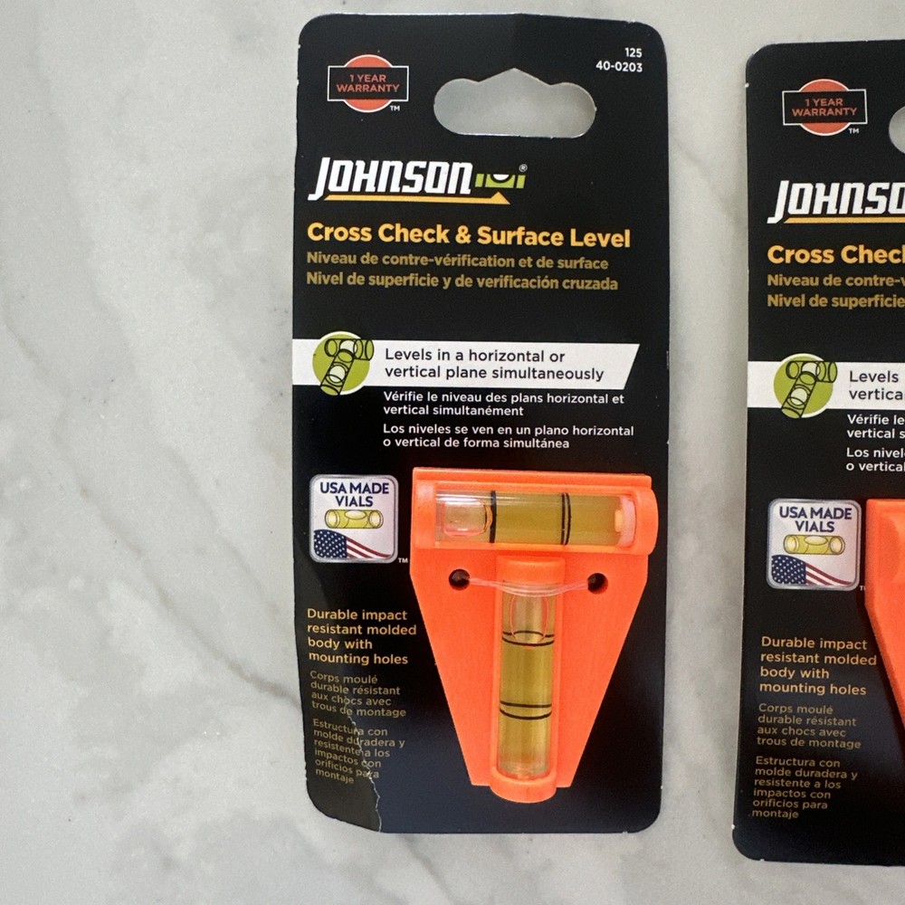 Johnson Level & Tool 125 Cross Check Level 4 Pack - New