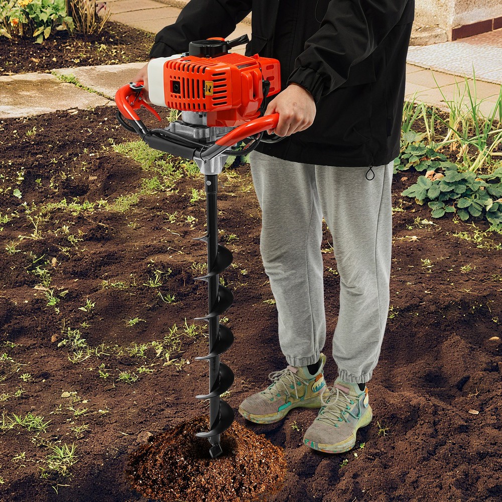 2-Stroke 52CC Earth Auger Digging Machine Gas Powered Post Hole Digger w/ 3 Bits