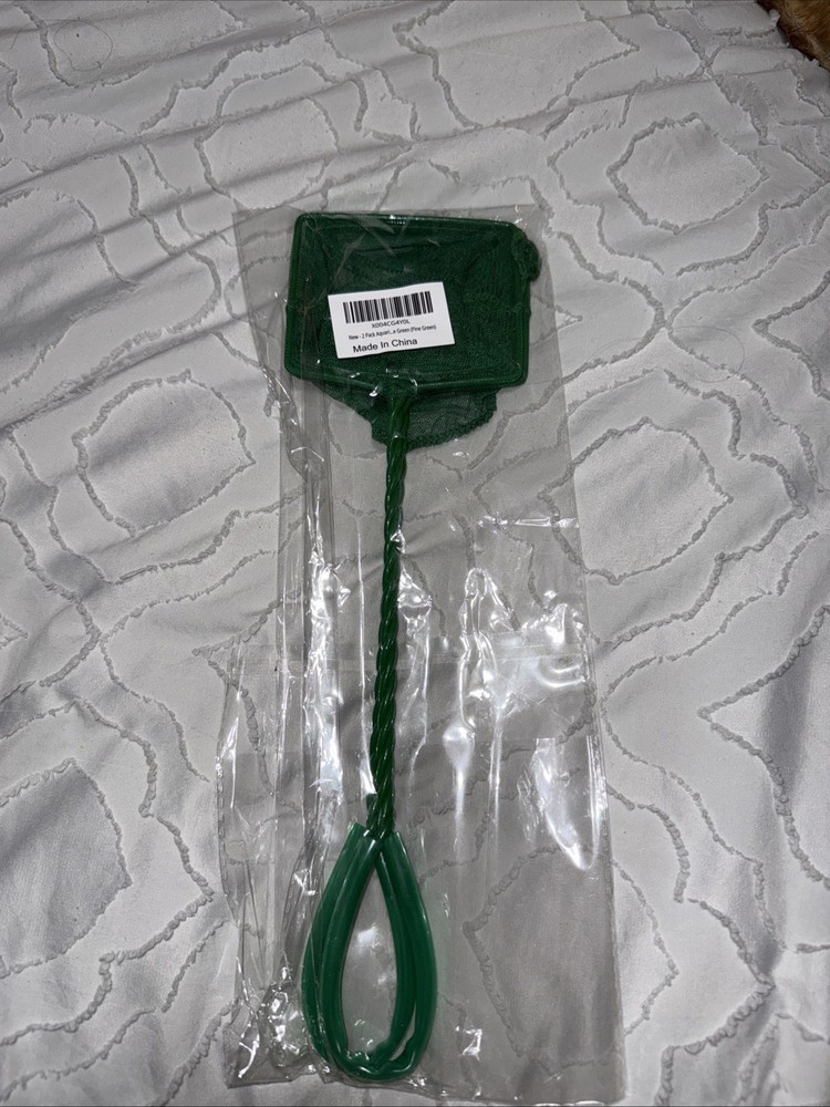2 Pack  Aquarium Fish Nets,Small Mesh Fish Catch Nets with Plastic Handle Green