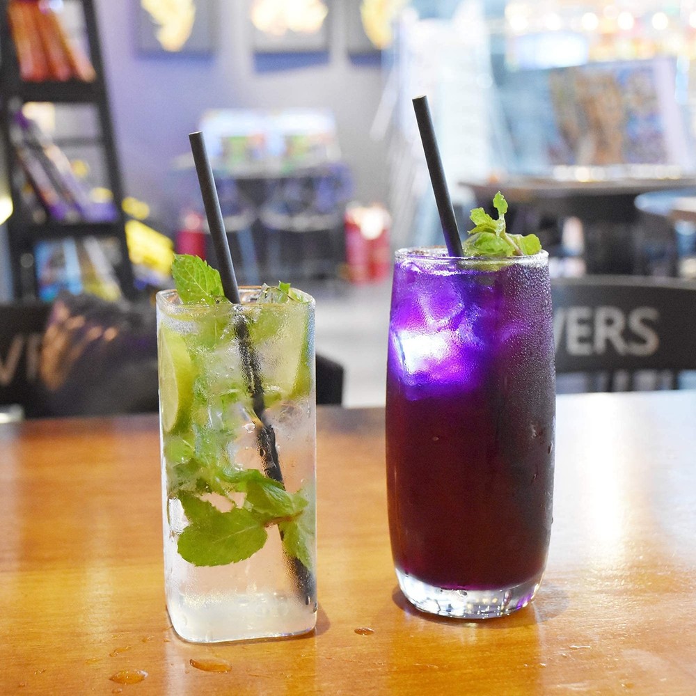 Black Paper Straws, Solid black/250 Bulk, Biodegradable Paper Drinking Straws...