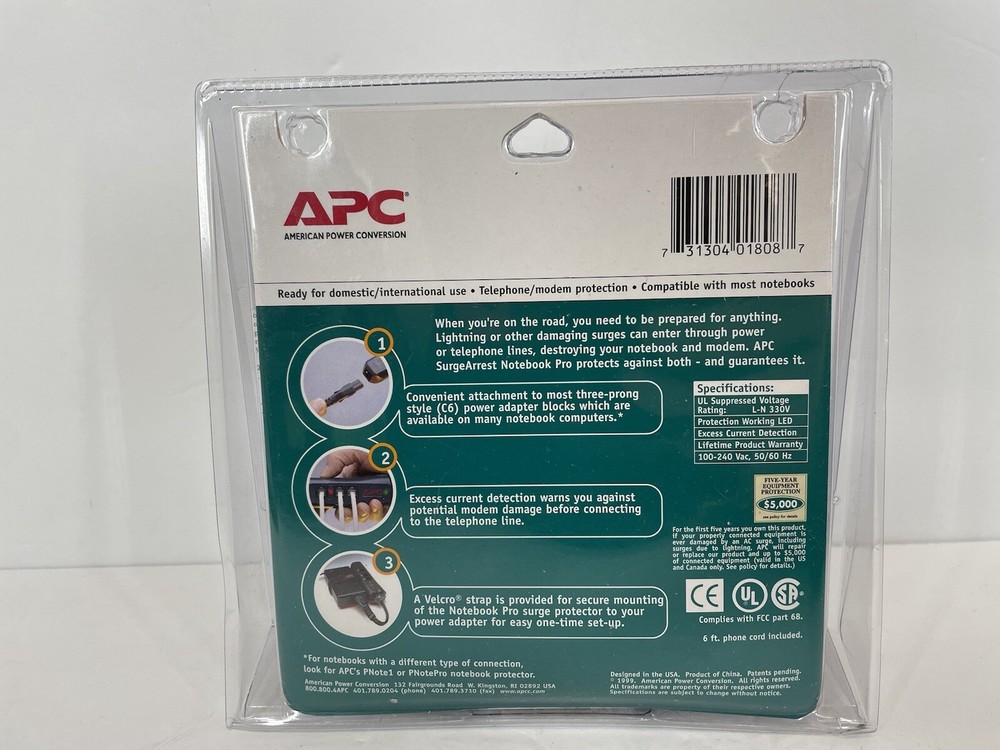 APC NOTEBOOK Surge Arrest Notebook Pro Surge Protector