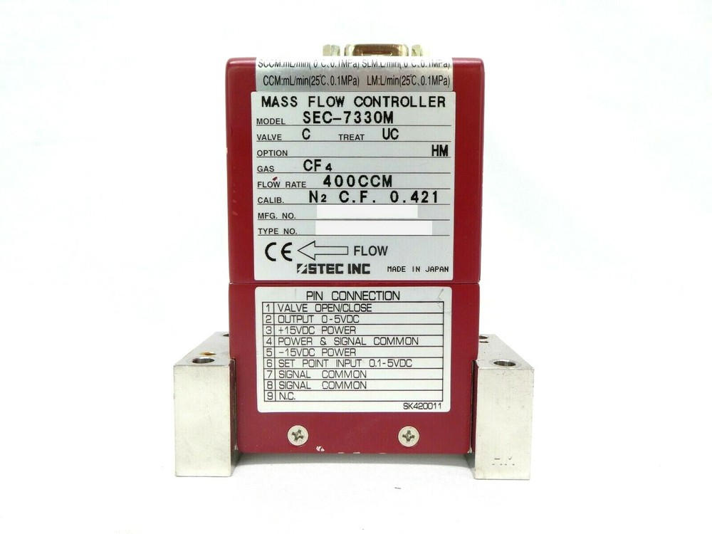 STEC SEC-7330M MFC Mass Flow Controller SEC-7330 400 CCM CF4 Working Spare