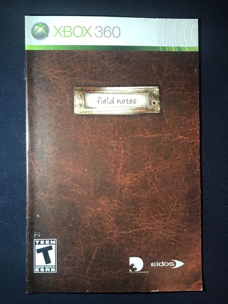Lara Croft Field Notes Eidos Instruction Manual Only Microsoft XBOX 360