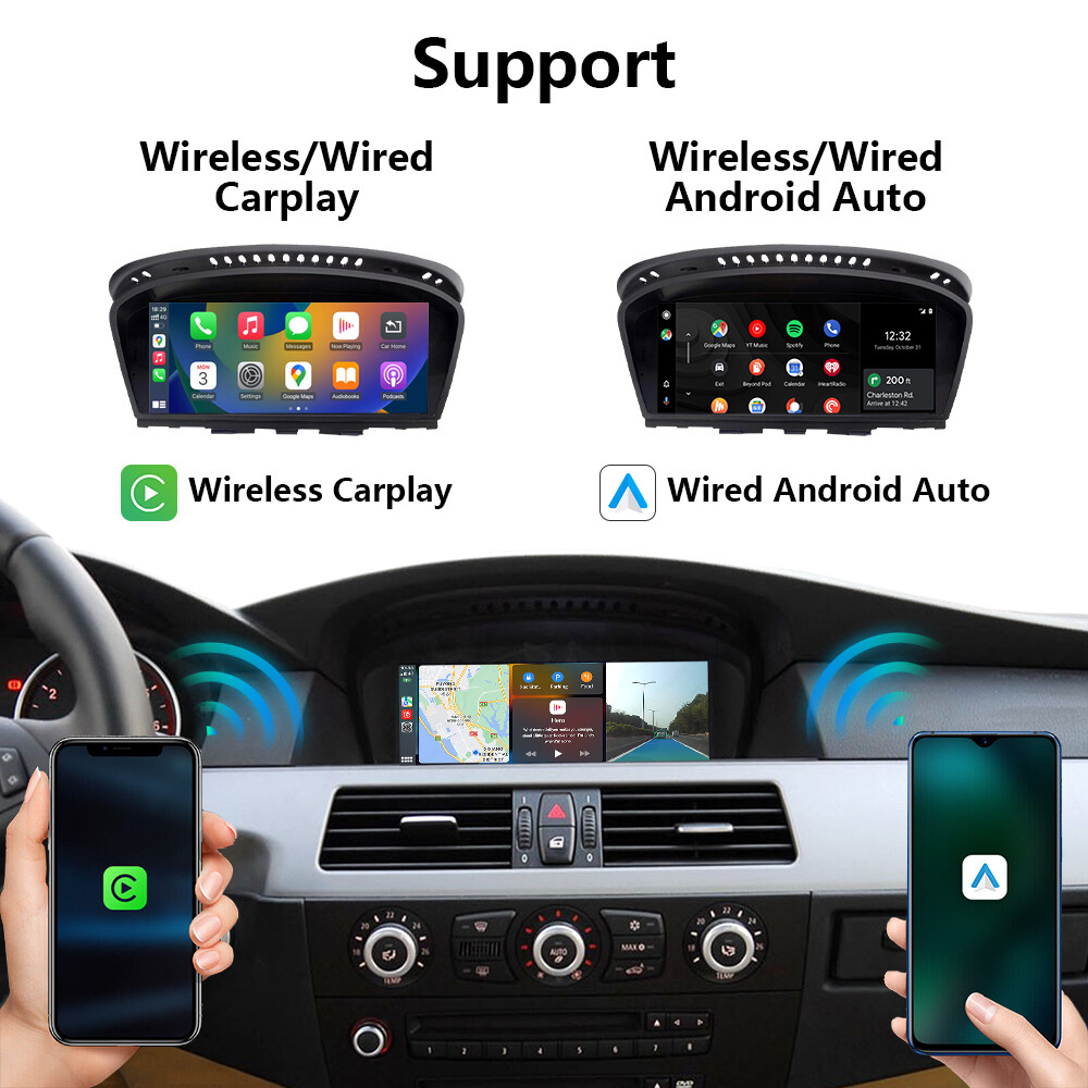 Wireless CarPlay Auto Car Touch Screen For BMW 3 5 Seri E90 E91 E60 E61 E63 CCC
