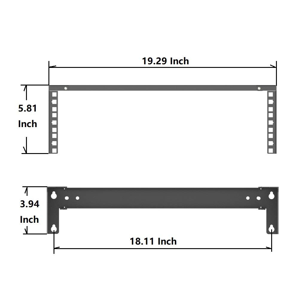 3U Vertical Wall Mount Patch Panel Bracket -Steel Networking Euipment Rack fo...