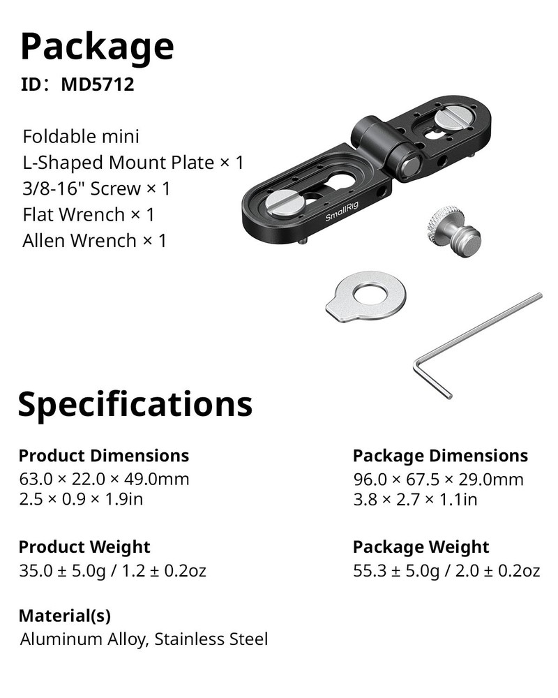SmallRig Foldable Mini L-Shaped Mount Plate for Transmitters, Monitors