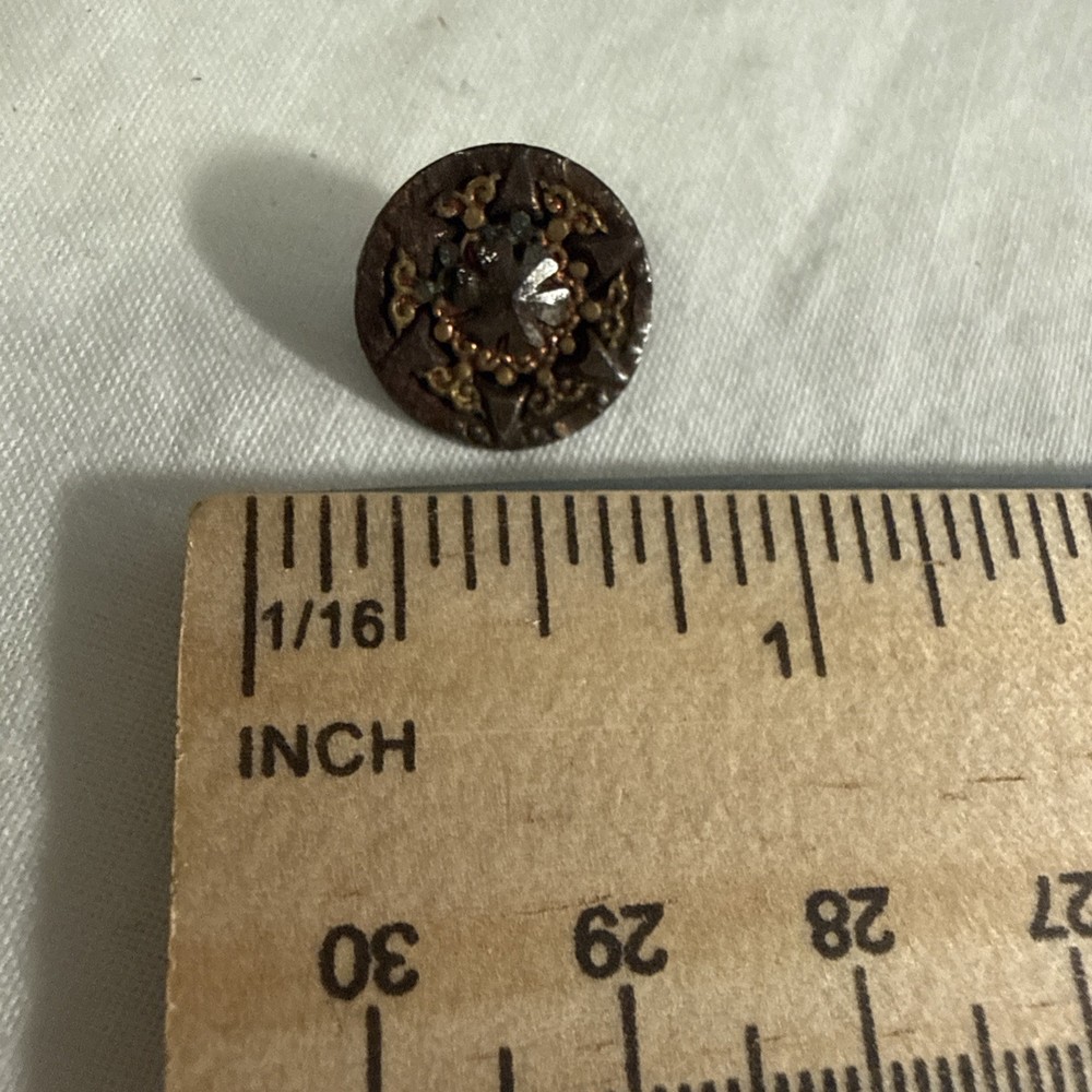 Vintage Unique Victorian Button Flower