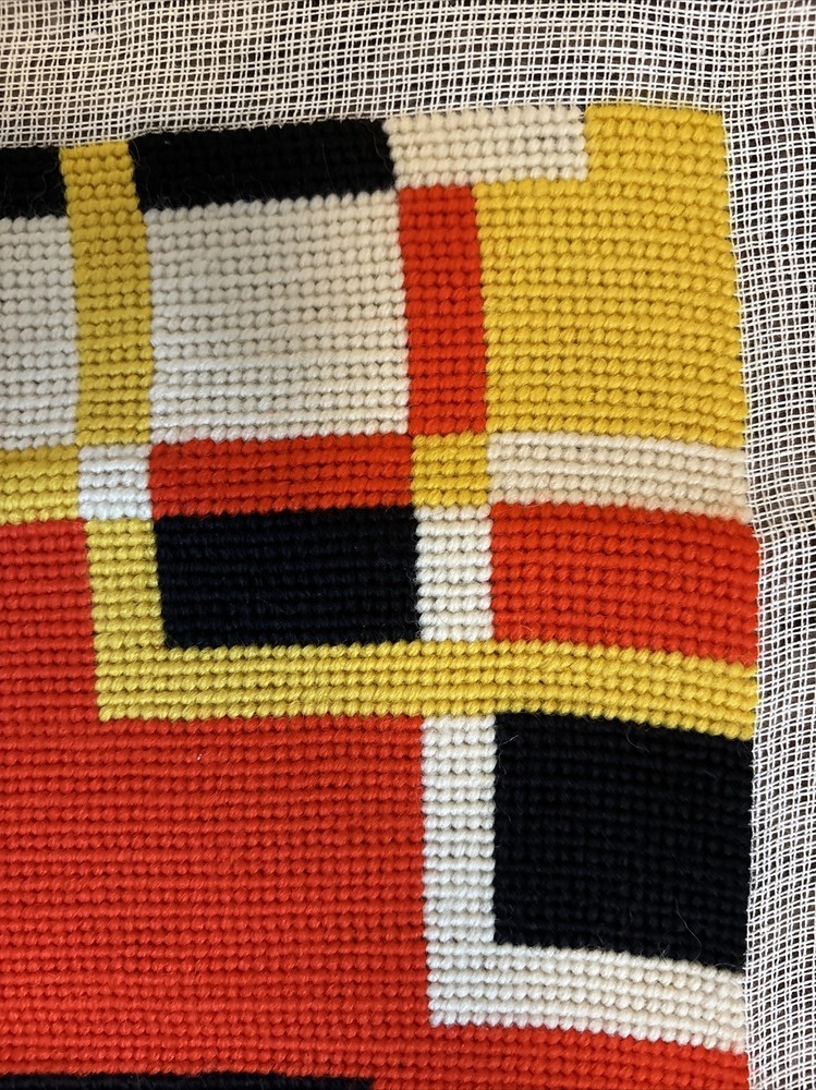 Finished Needlepoint Tetris Completed 15"x15"