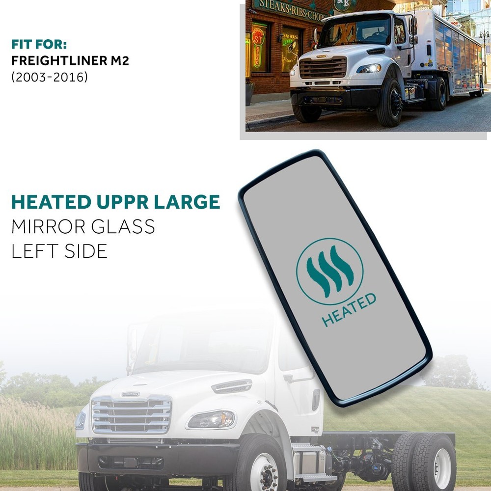 Freightliner M2 Chrome Mirror Assembly Upper Heated Left Right Pair 2006 2018