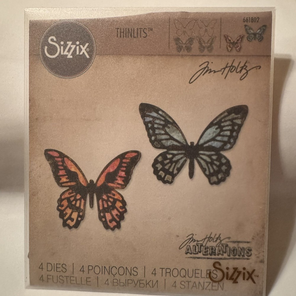 Sizzix Thinlits Dies By Tim Holtz Mini Detailed Butterflies 4pcs