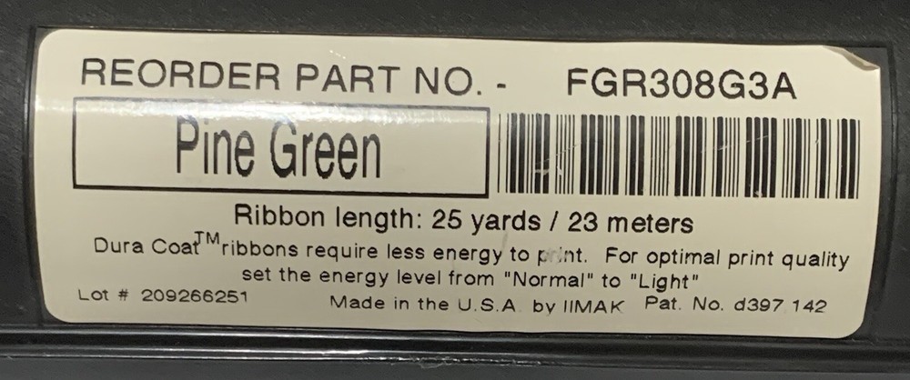 Gerber Edge Thermal Transfer Foil — Pine Green