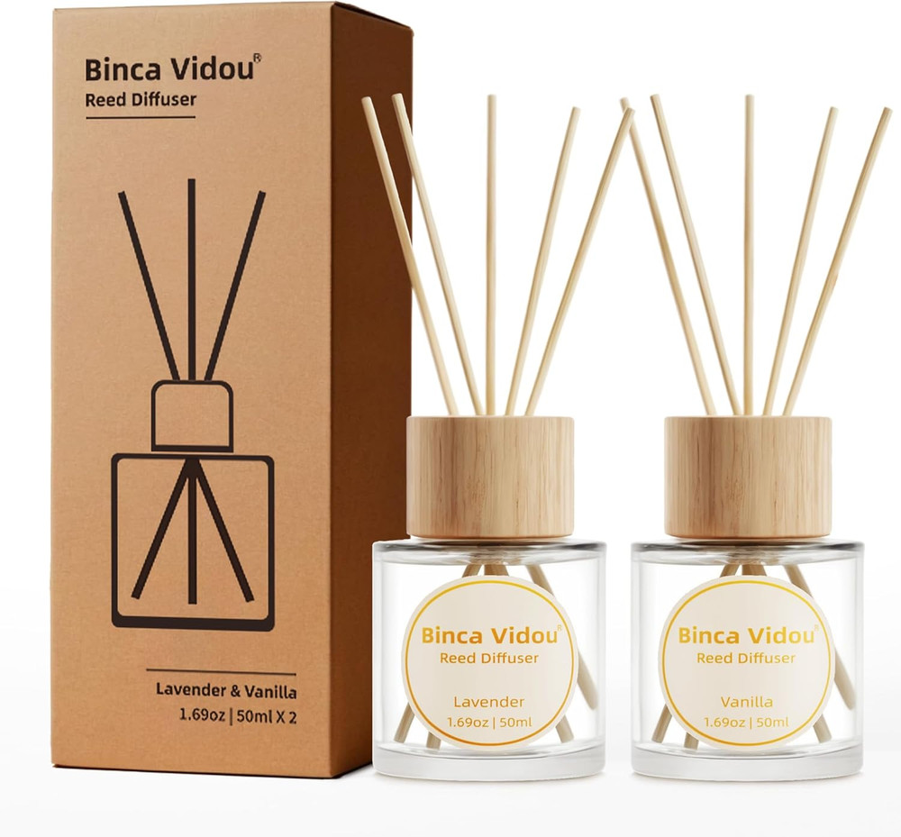 Reed Diffuser Set,  Lavender & Vanilla Natural Scent Oil Diffusers with Sticks f