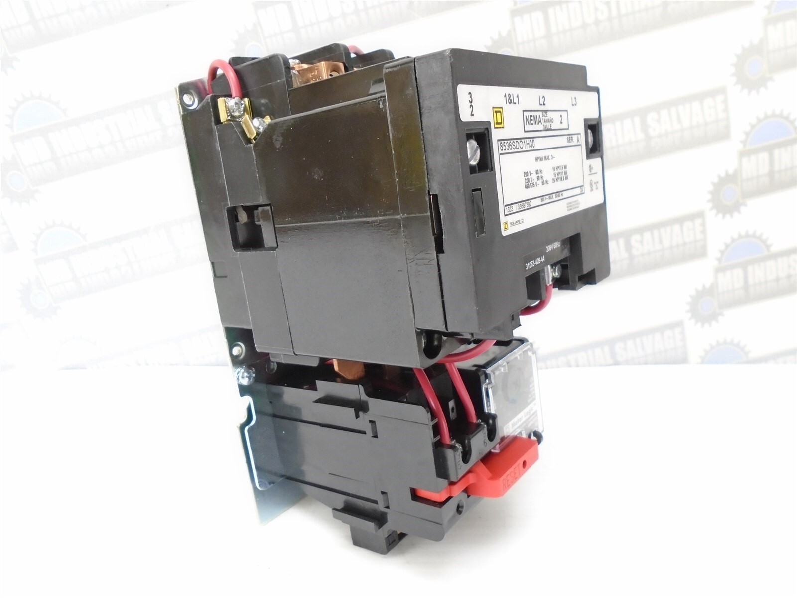 SQUARE D - 8536SDO1V08H30 - MOTOR STARTER - 45A, SZ-2, 25hp@460, 208V Coil