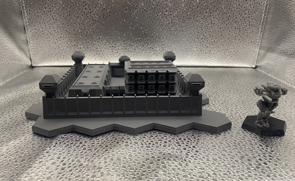 Security Compound w/ Hex Base, Tabletop War Game Terrain Battletech (6mm)