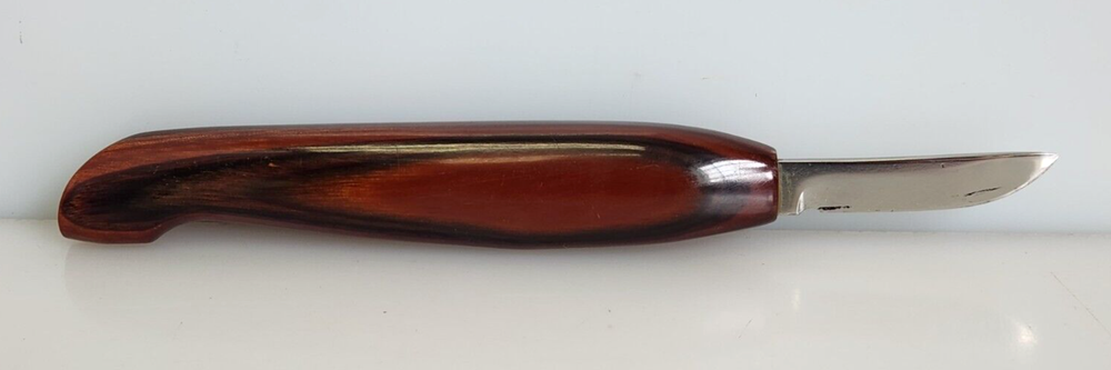 7" Brown Wood Carving Knife with 2" Blade, Unknown Maker