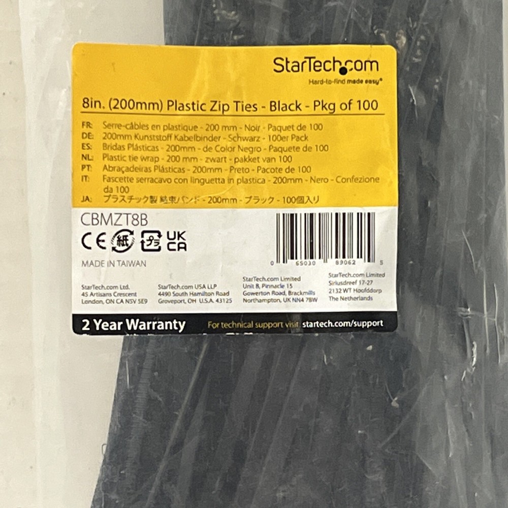 StarTech.com 8"(20cm) Cable Ties - Pack Of 100