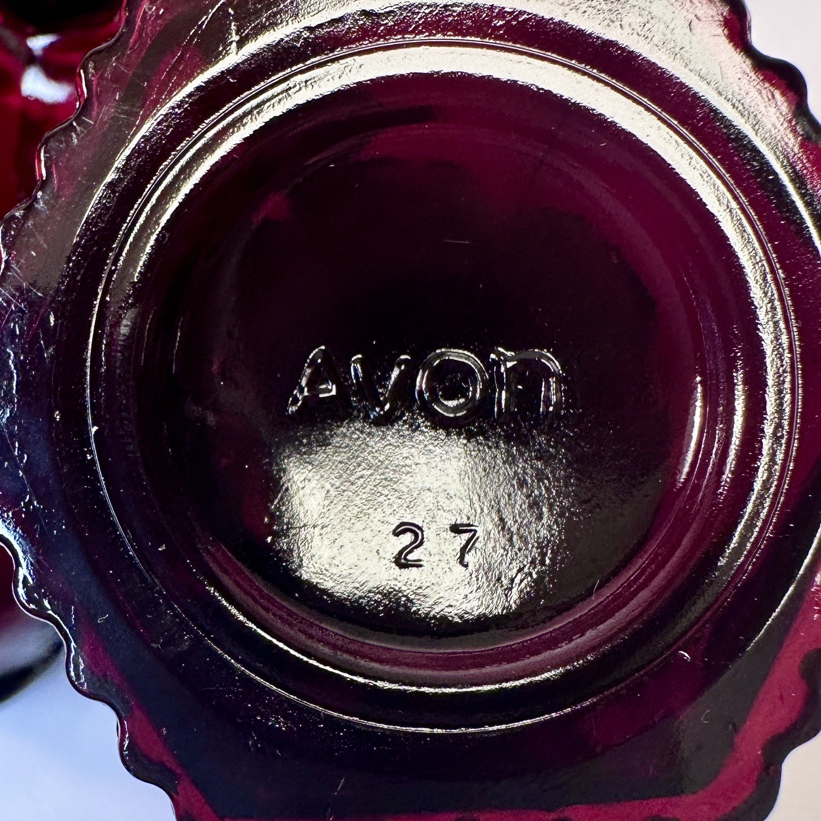 Set of 7 Avon Cape Cod Ruby Red Glass Goblets 4.5" Vintage Pressed Glass