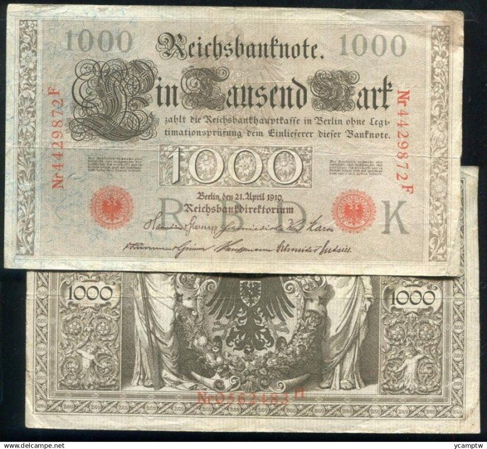 GERMANY，P44b，1000-MARK，1910，XF+
