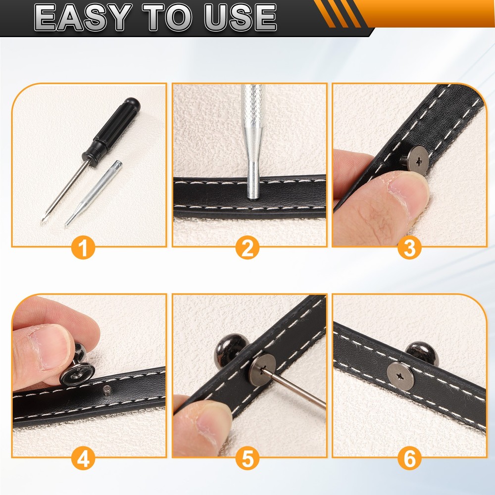 20Set Round Head Button Stud Screw 5mm Chicago Screws Button Rivets Gold