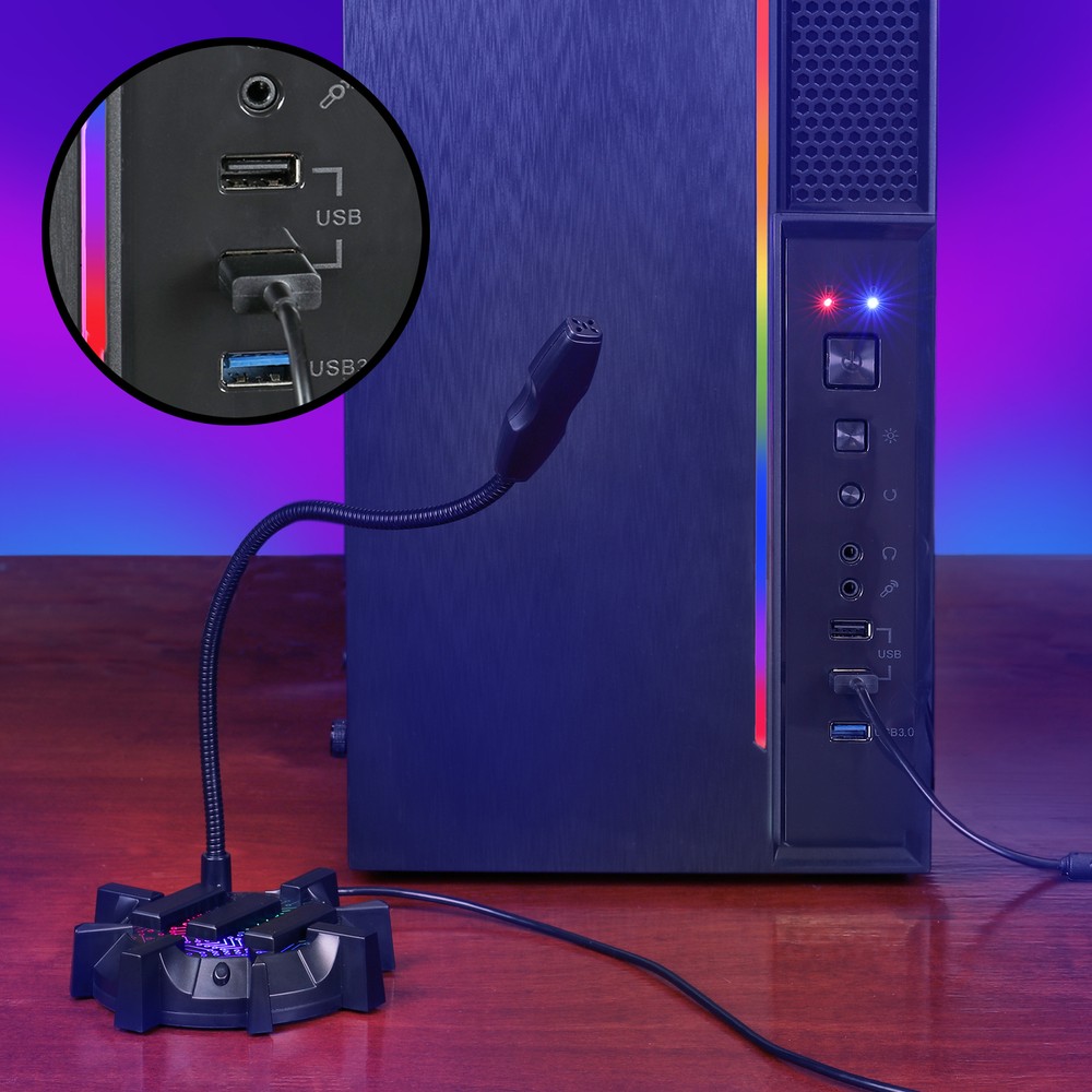 ENHANCE Microphone for PC with USB Plug, Mute Button Compatible with PC, PS5