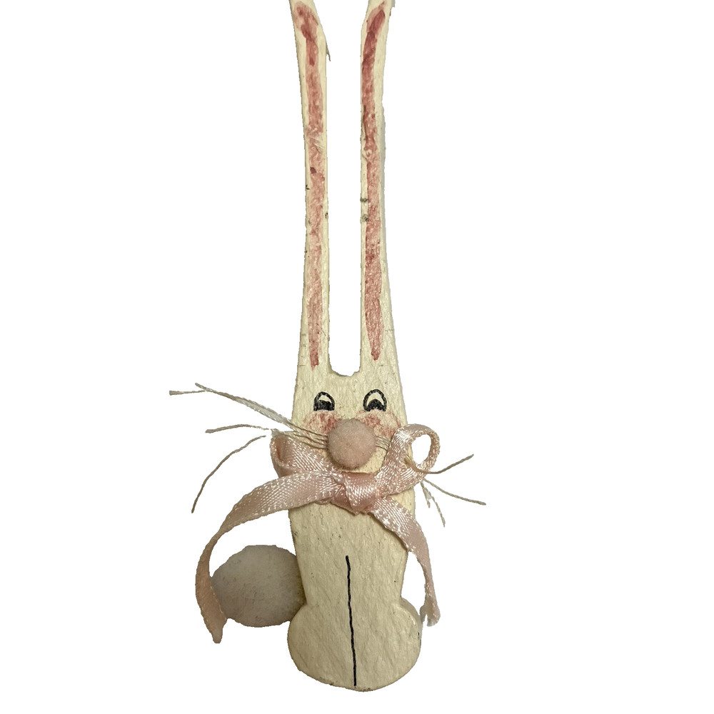 Easter Bunny Clothes Pin Rabbit Hand Crafted Vintage Cute Gift or Craft Project