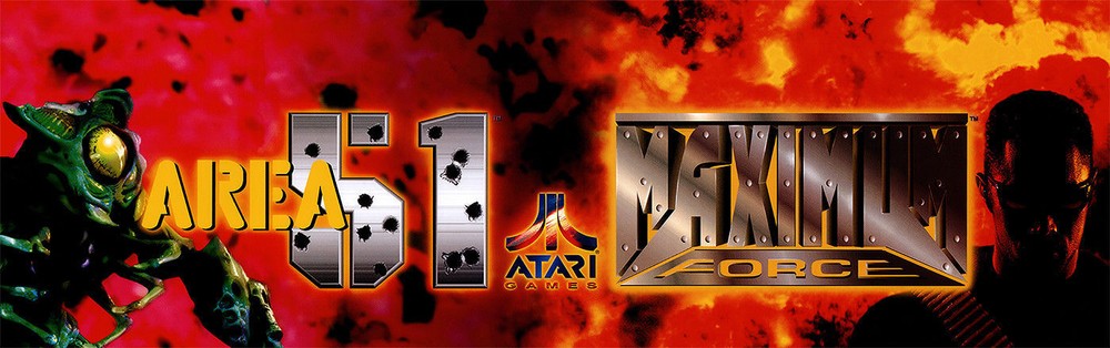 Area 51 Maximum Force Atari Arcade Marquee For Header/Backlit Sign