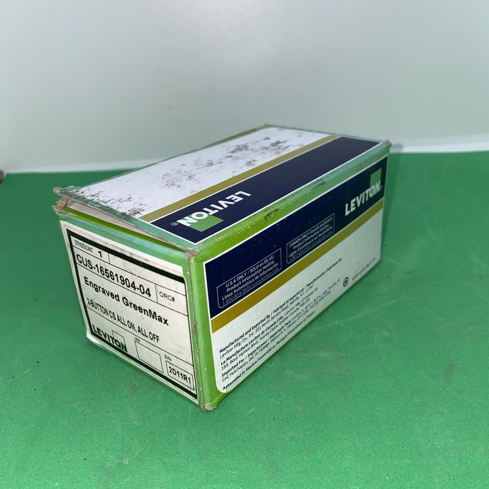 (1) NEW LEVITON CUS-16561904-04 2-BUTTON CS ZONE 1, ZONE 2