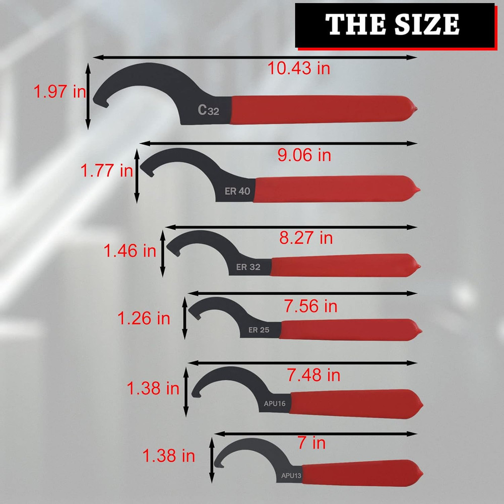 Coilover Spanner Wrench, 6Pcs Universal Adjustment Shock Steel Spanner Hook Wren