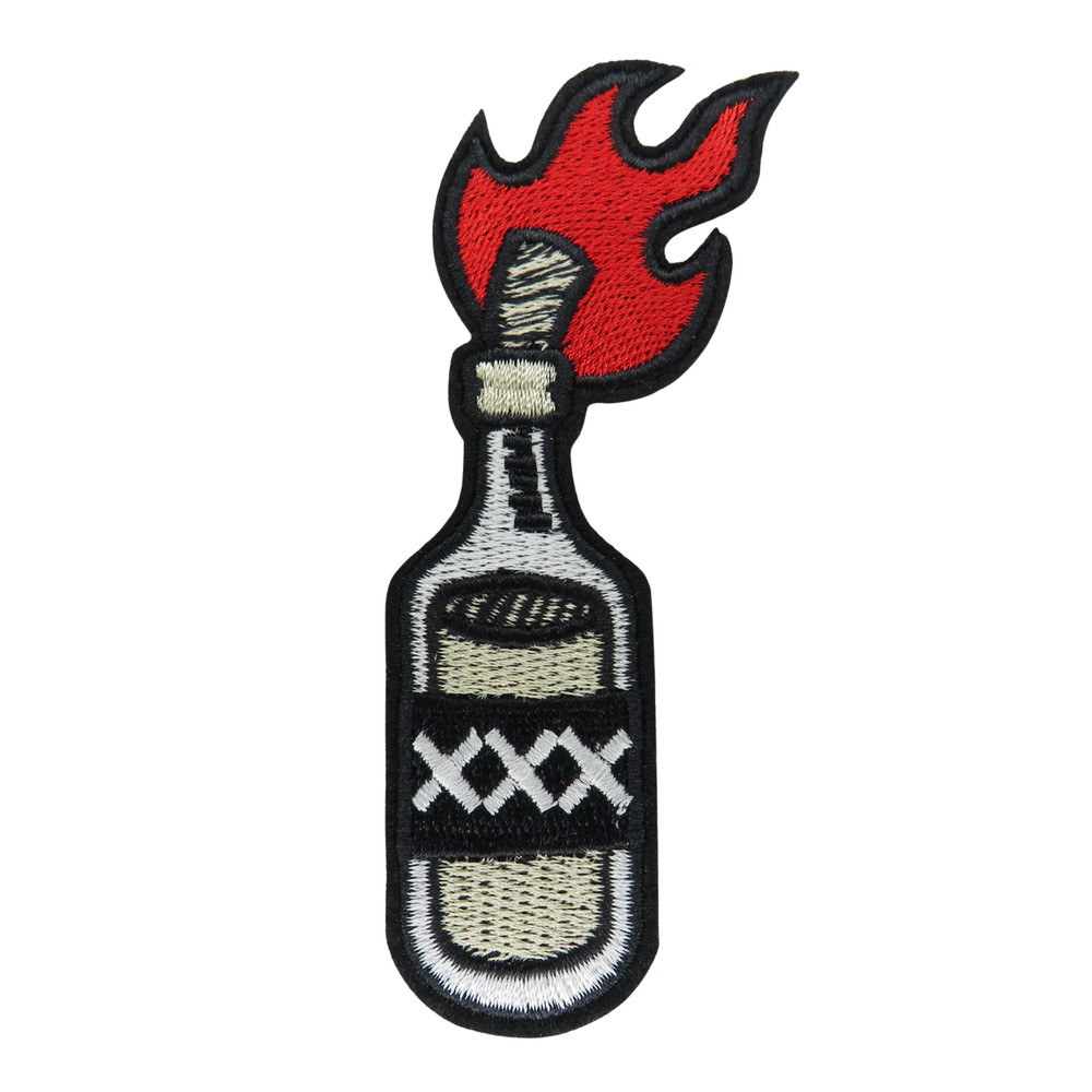 Burning Bottle Patch Iron On Patch Biker Punk Patch Iron On