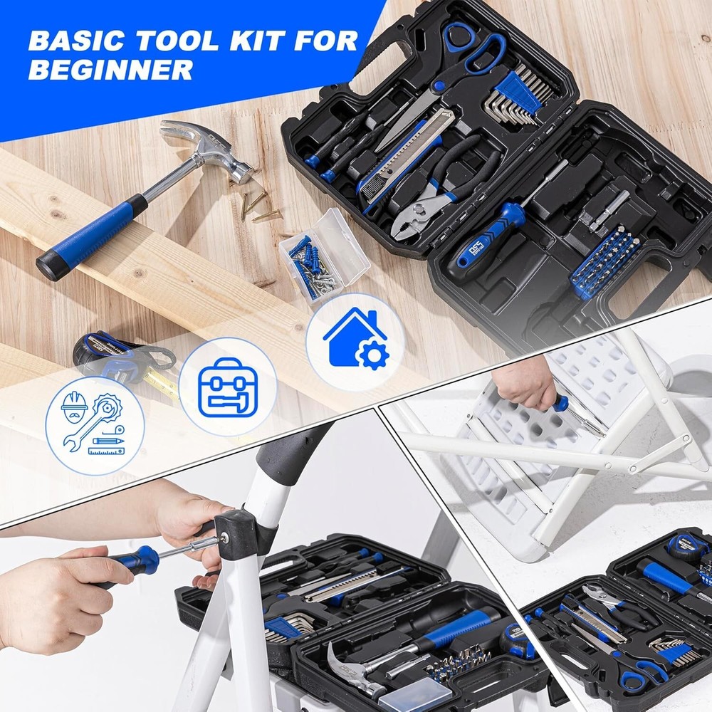 Prostormer 93-Piece Tool Kit, Basic Household Repair Tool Set with Toolbox