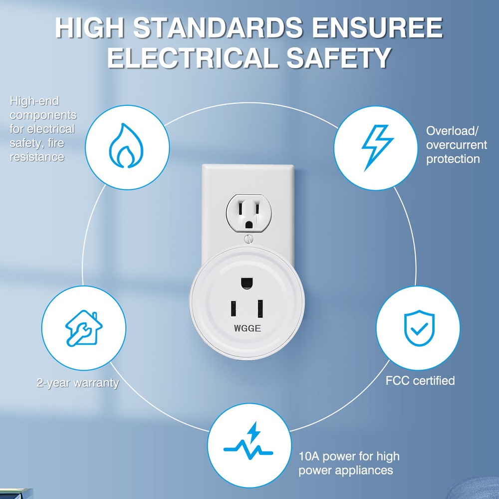 Smart Plug, Mini Smart WiFi Outlet Compatible with Alexa, Google Assistant 2/pk