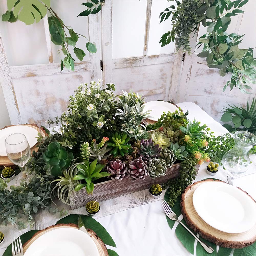 1 Pcs Wood Planter Box Rectangle Whitewashed Wooden Rectangular Planter Decorati