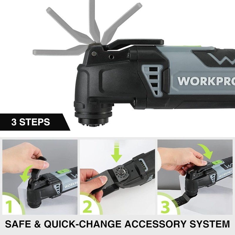 WORKPRO Oscillating Multi-Tool Kit for Christmas, 3.0 Amp Corded Quick