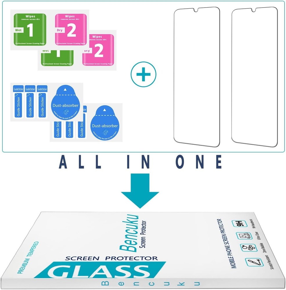 (2 Pack) Designed for BLU View 5 Tempered Glass Screen Protector, Anti Clear