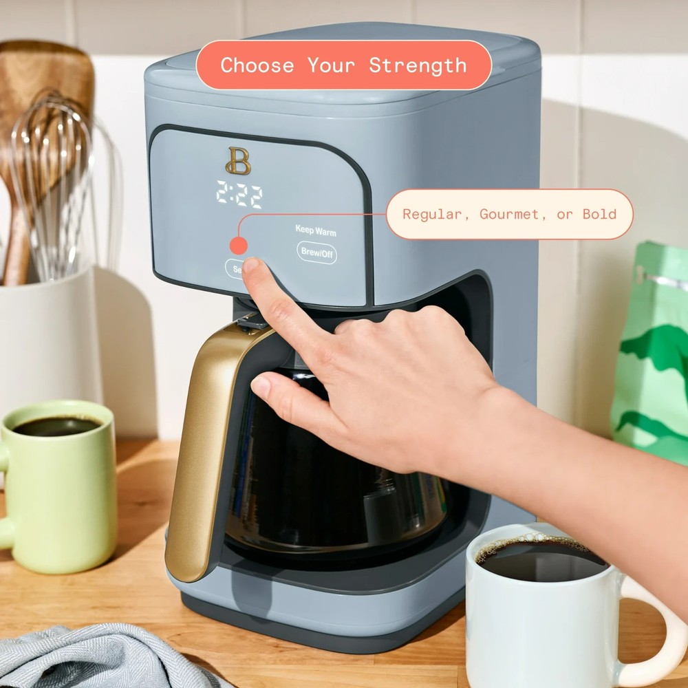 Beautiful 12-Cup Programmable Coffee Maker, Cornflower Blue by Drew Barrymore