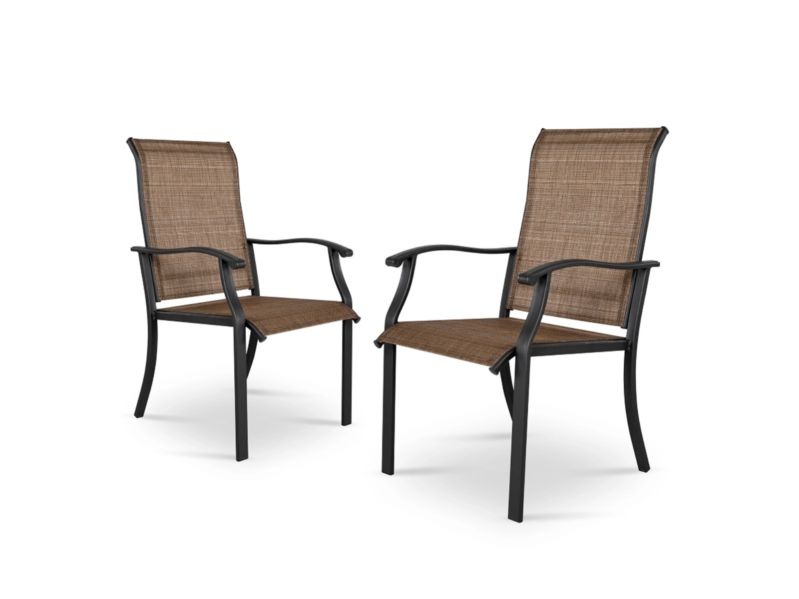 SET OF 2 Nuu Garden Outdoor Dining Chairs Textilene Fabric with Armrests Patio