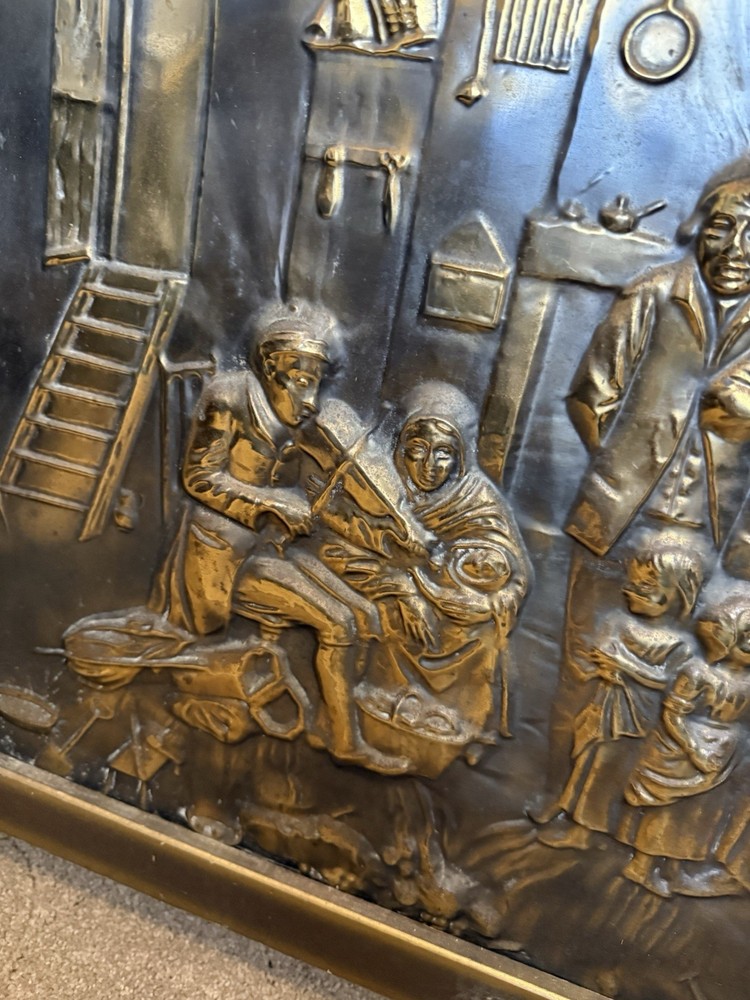Three Panel Fire Screen Guard, Vintage Decor Fireplace Screen