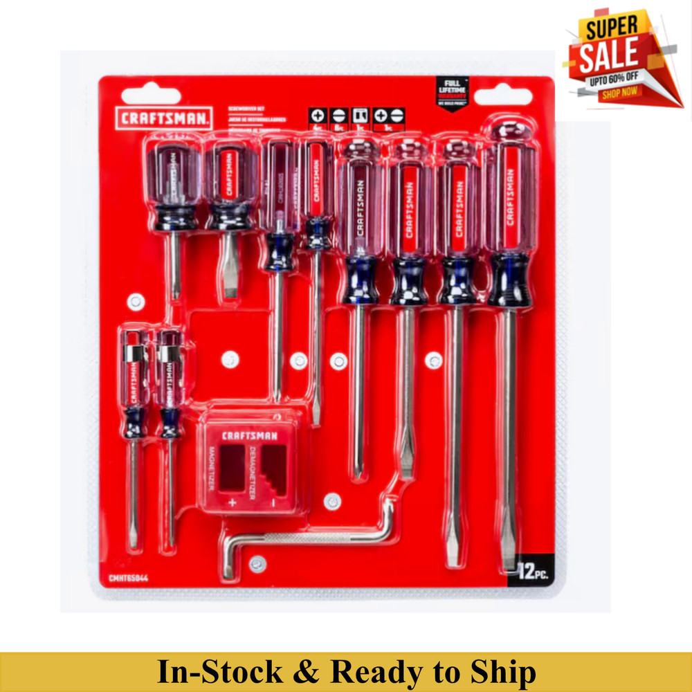 CRAFTSMAN Screwdriver Set Assorted 12 Piece High Torque  (CMHT65044)