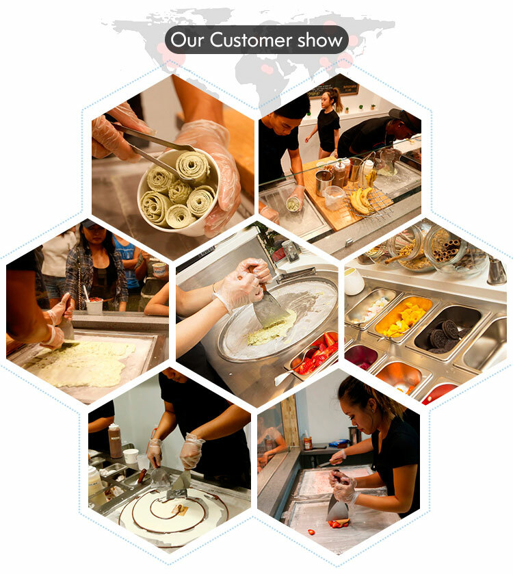 Kolice Commercial Double Square Pans Fried Ice Cream Roll Machine 21"x21''pans